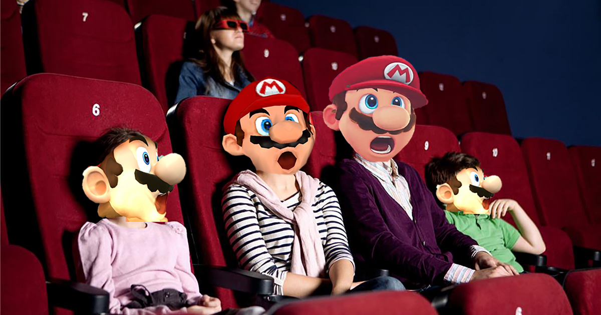 Tig O'l bitties show up at a Super Mario screening in Northern Ireland Shocked Marios at the cinema