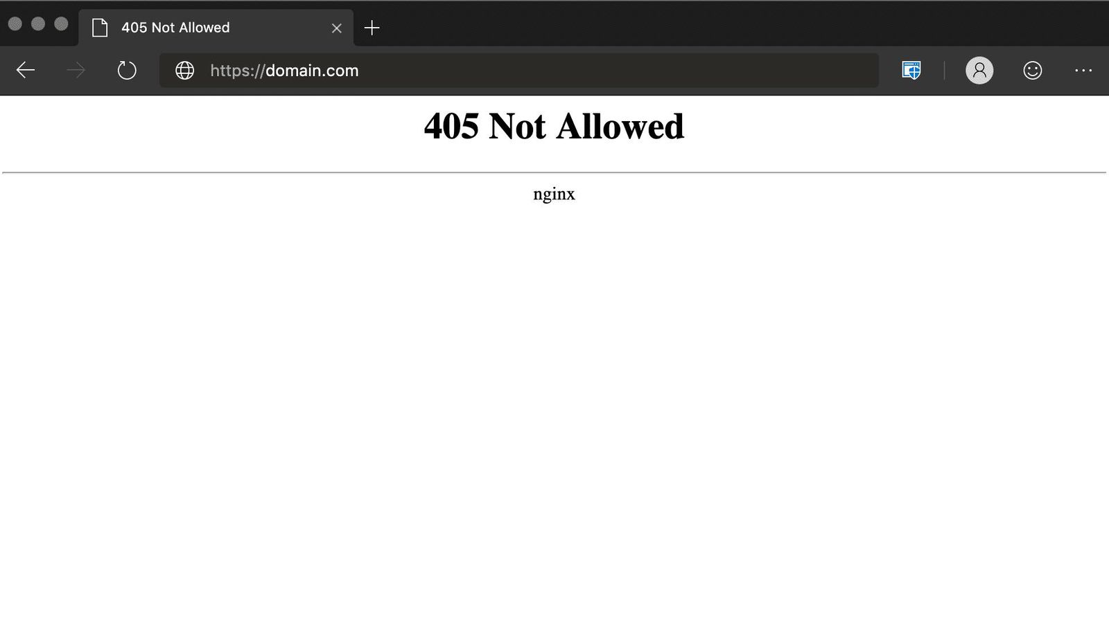 Error 405 being displayed on a browser