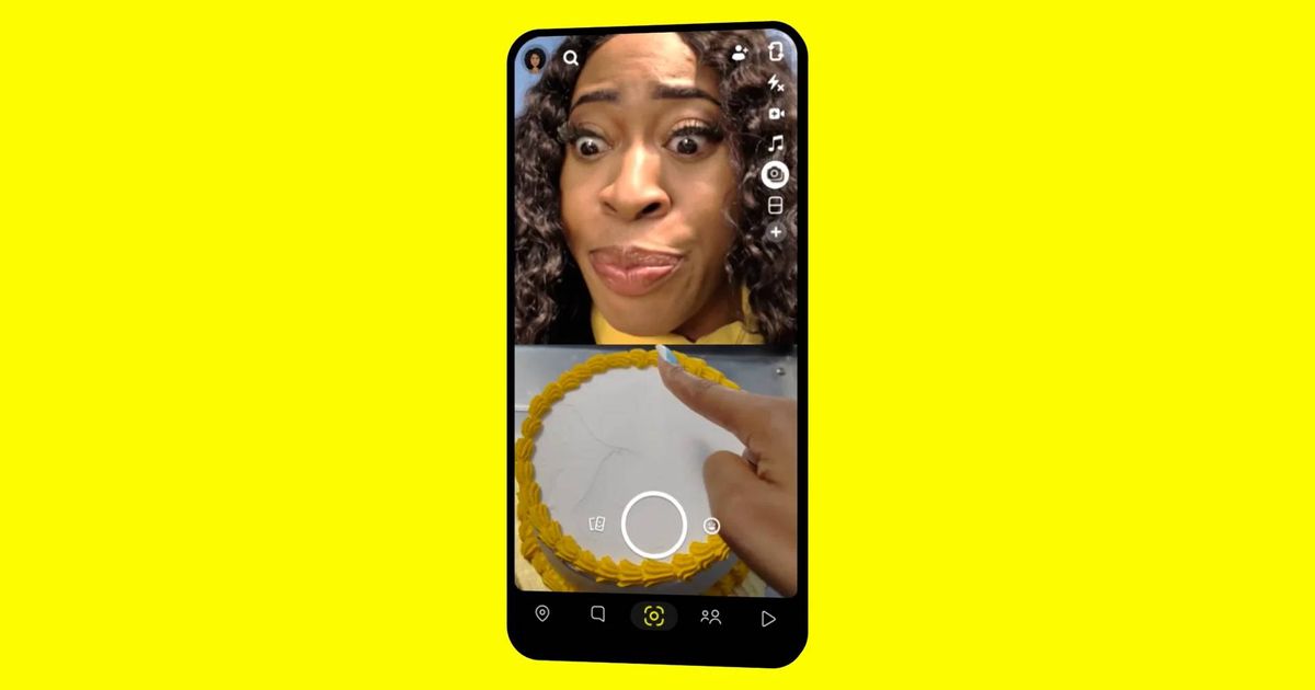 Allow camera access Snapchat - An image of the camera interface of Snapchat