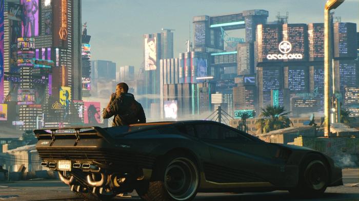 cyberpunk 2077 you need to play it character smoking with night city backdrop