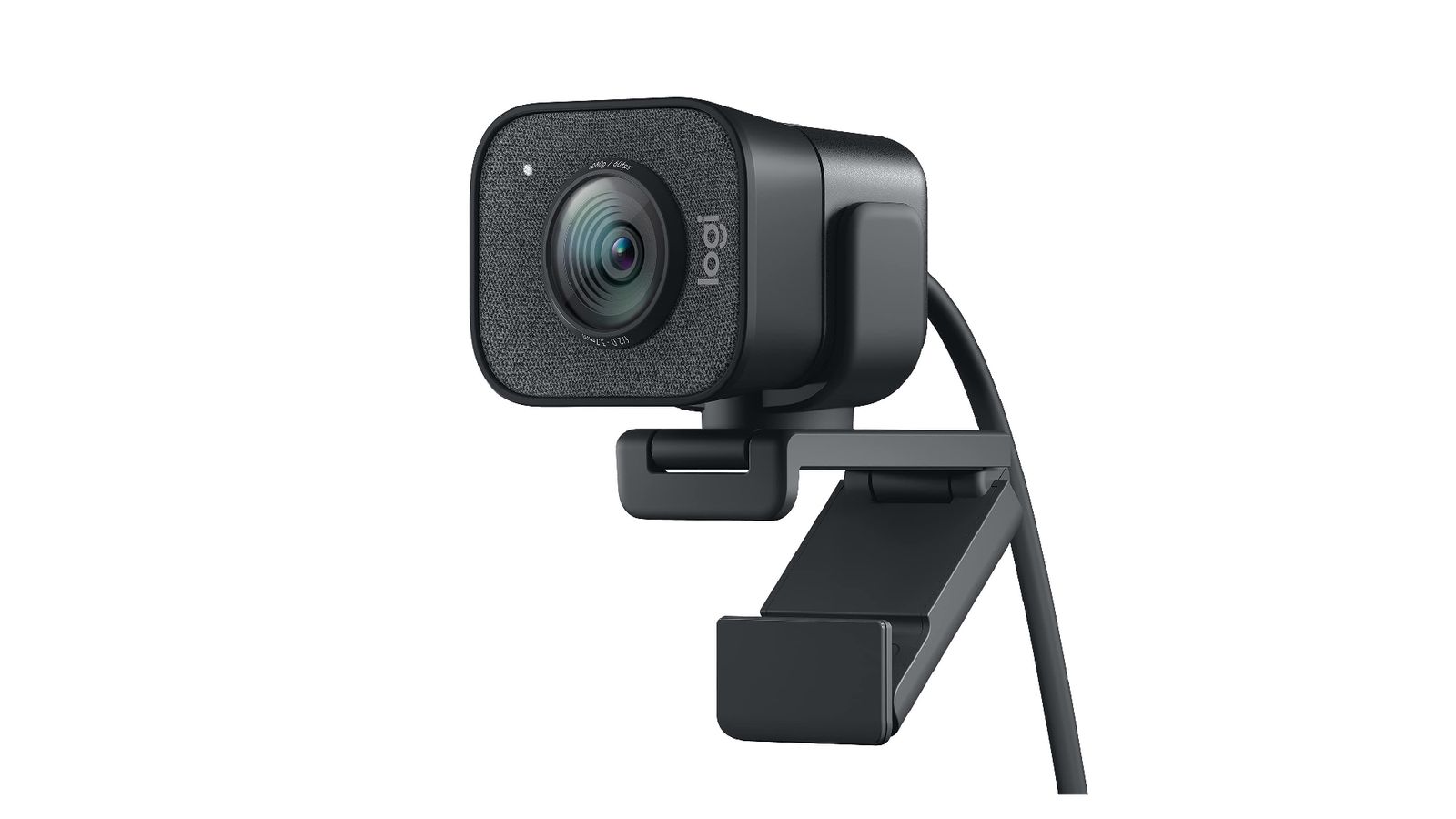Logitech StreamCam 1080p product image of a black wired webcam.