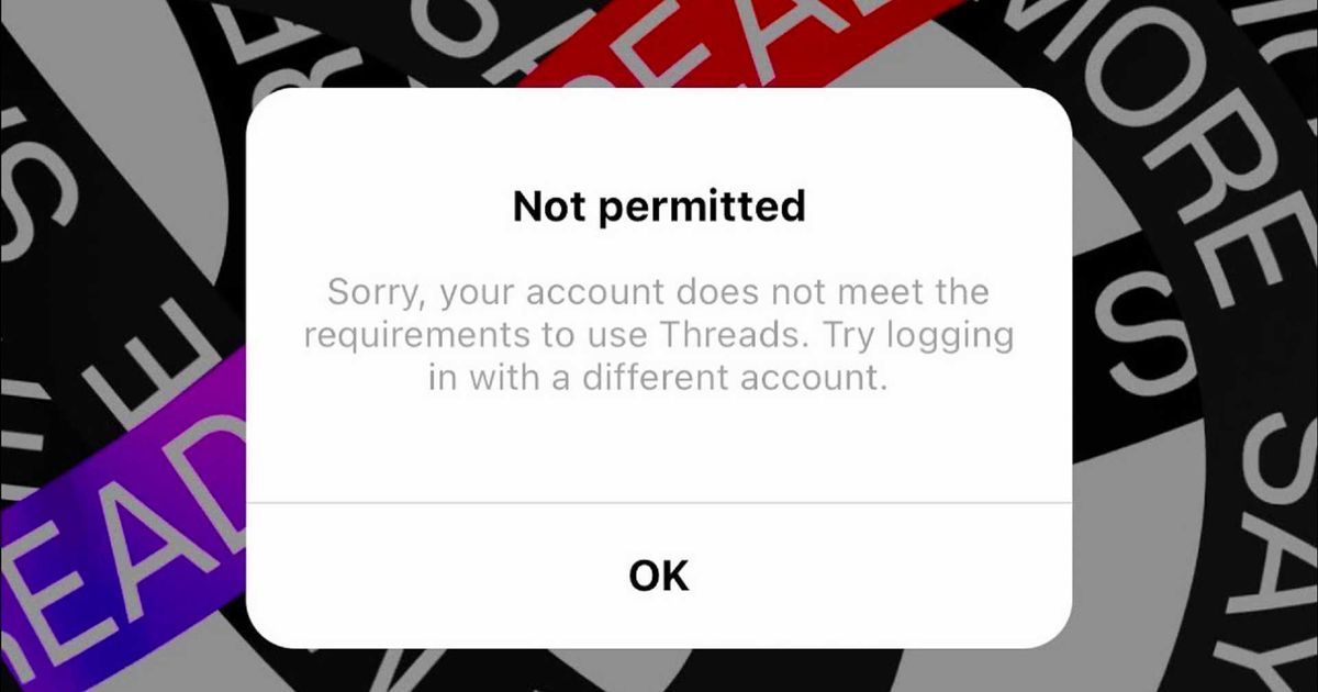 Instagram Threads not permitted error message