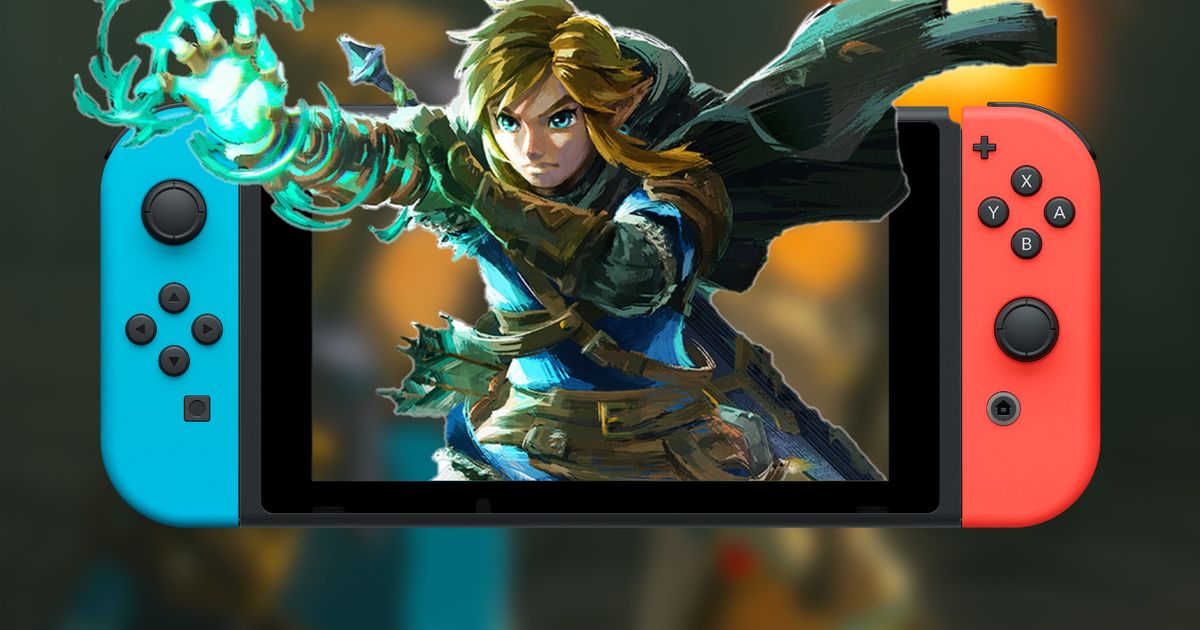 nintendo switch 2 release date switch handheld with link from zelda in middle holding out blue hand