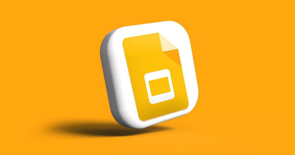 Google Slides logo in front of a yellow background