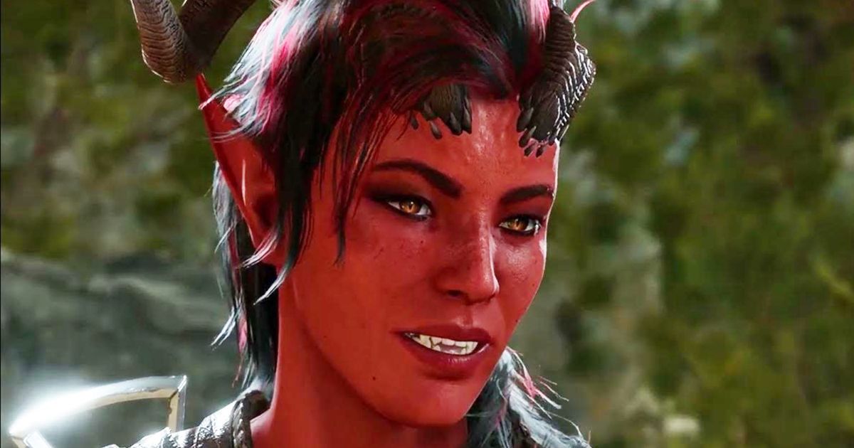 Baldur’s Gate 3 continues to smash records - Karlach, a cute Tiefling, smiling at the player - me. 