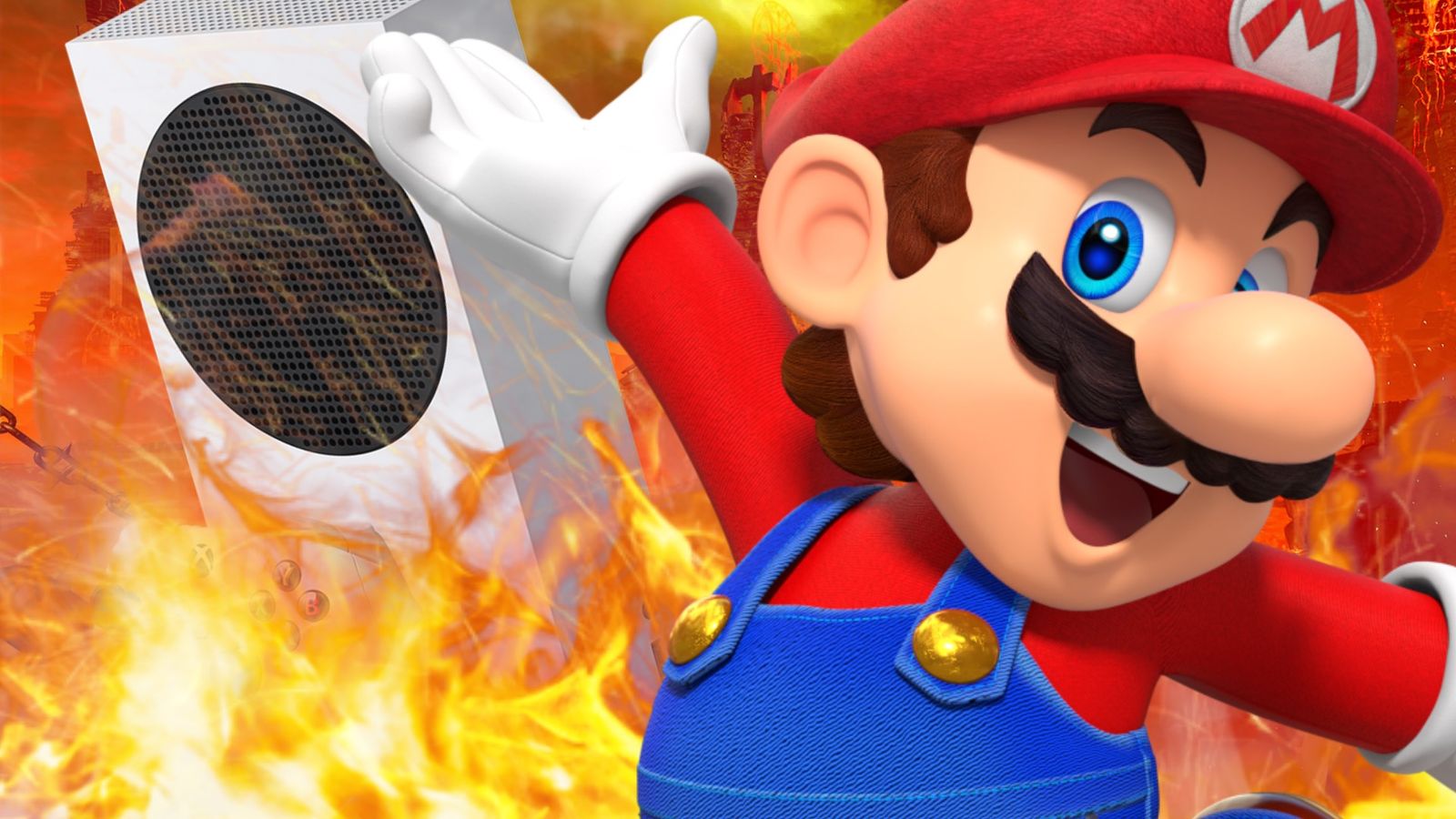 Mario smiling happily as the Nintendo Switch 2 specs leak kills the Xbox Series S 