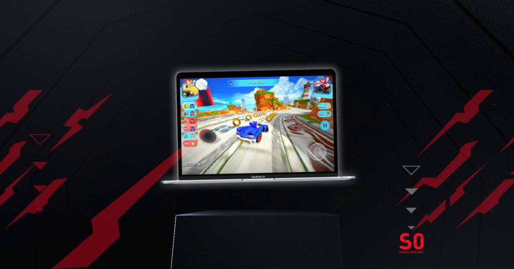 Apple Arcade running on a Macbook Air.