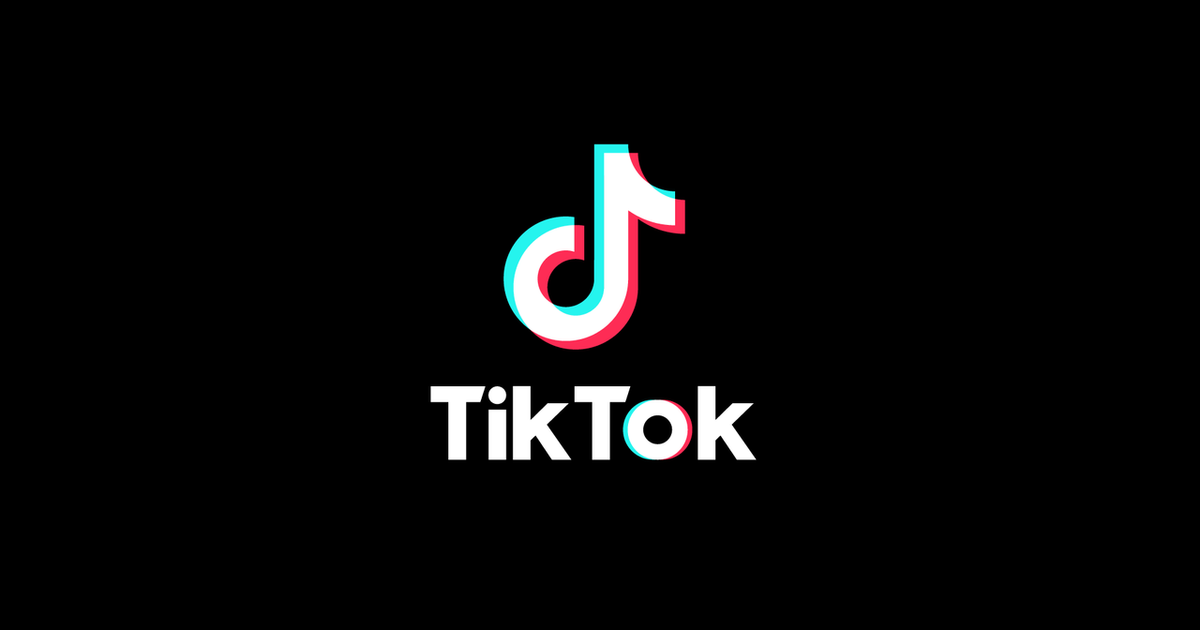 The well-known TikTok logo against a black background.