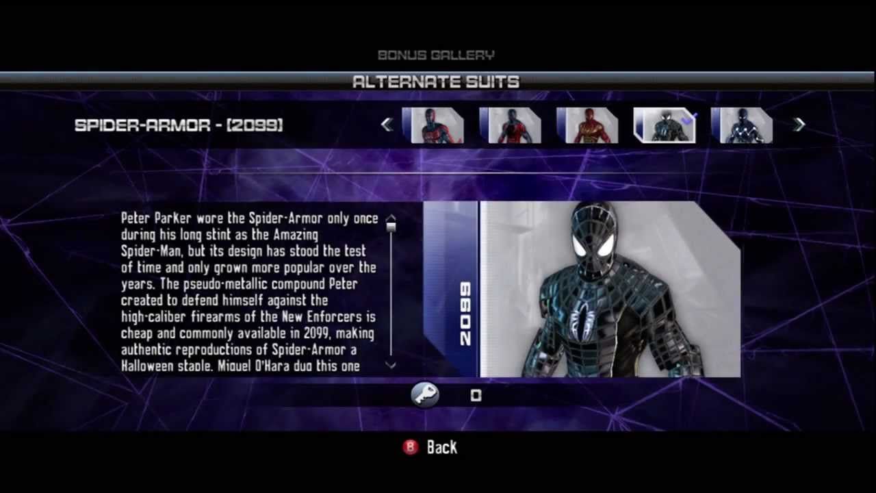 Bonus Spider-Man Edge of Time costumes
