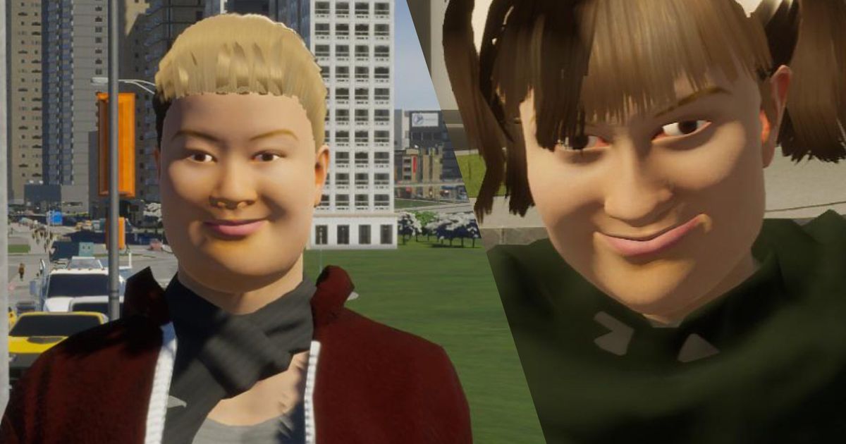 Two awful looking cities skylines 2 human NPCs