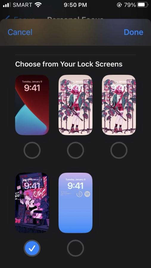 A screenshot of the chosen lock screen. 