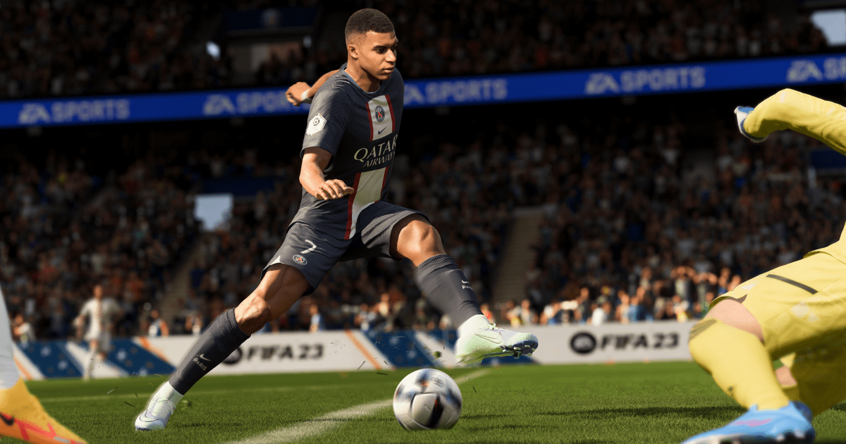 Kylian Mbappe about to shoot - FIFA 23 PS4 vs PS5